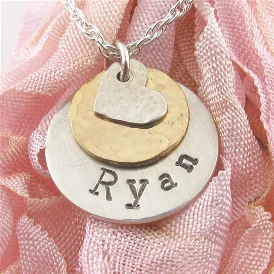 Layered Hand Stamped Necklace