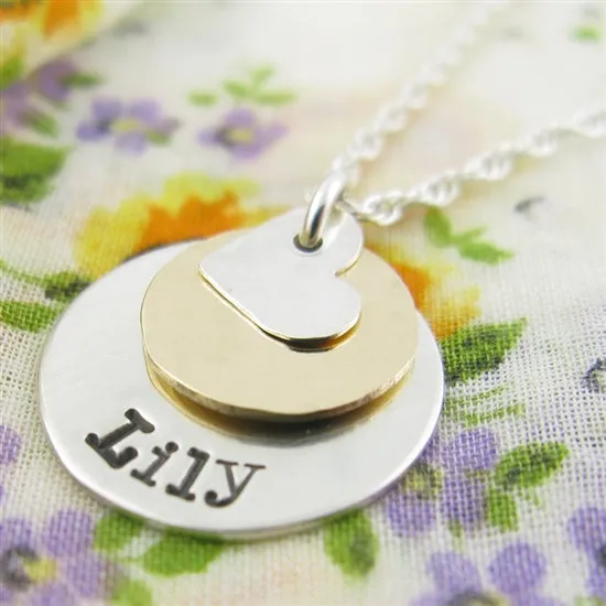 Layered Hand Stamped Necklace