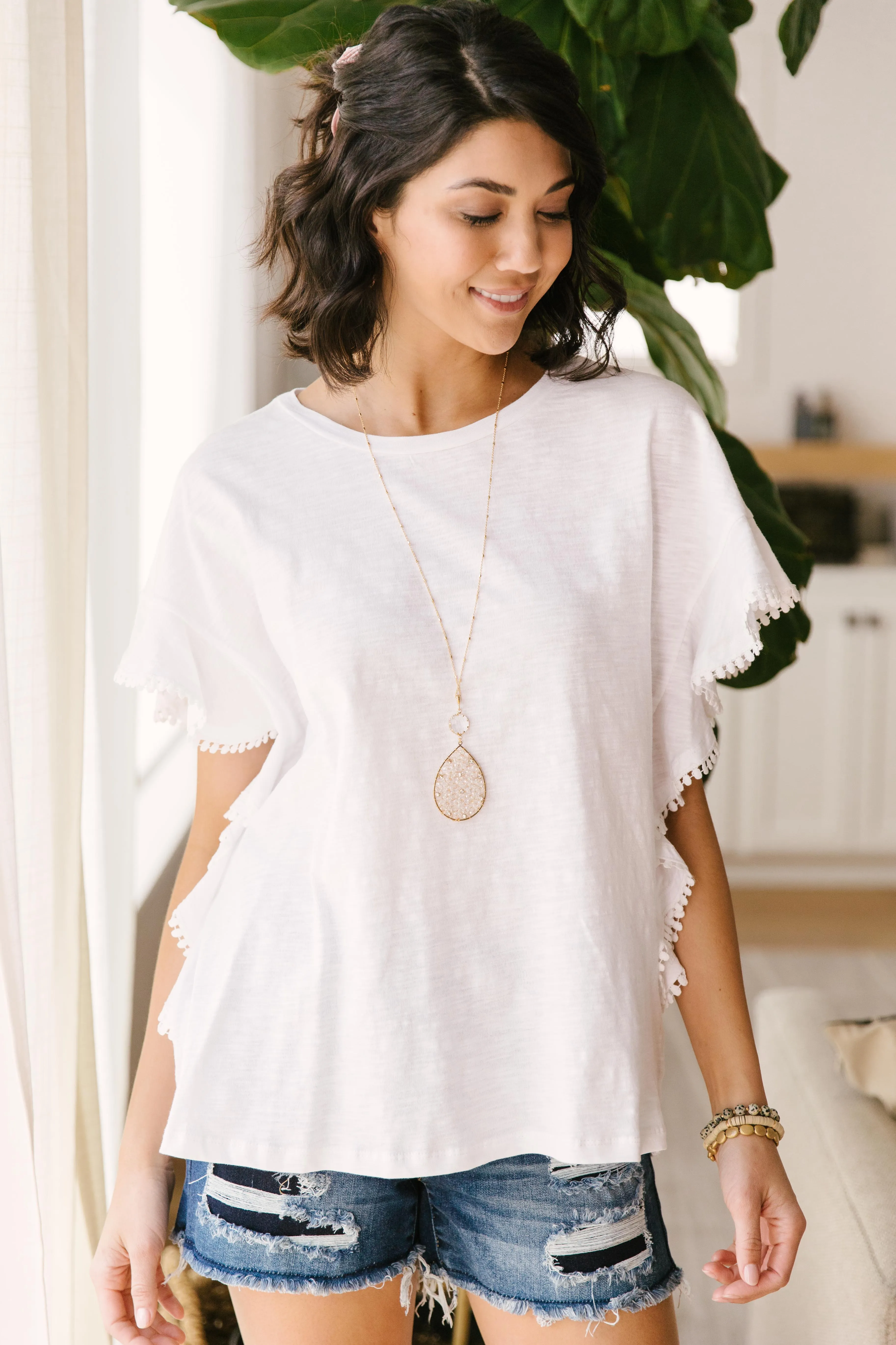 Lea Layered Top In White