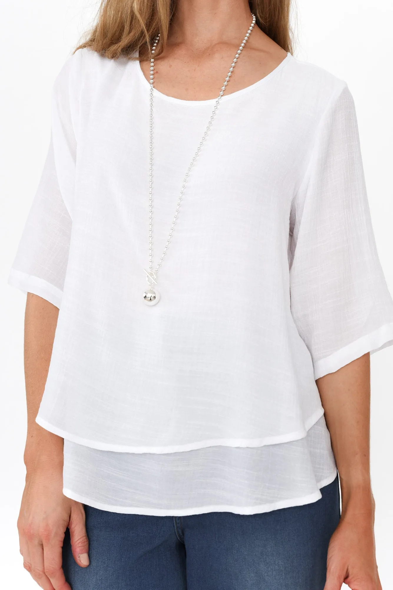 Liora White Layered Top