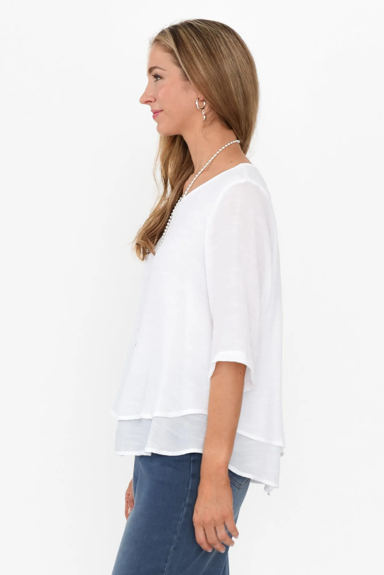 Liora White Layered Top