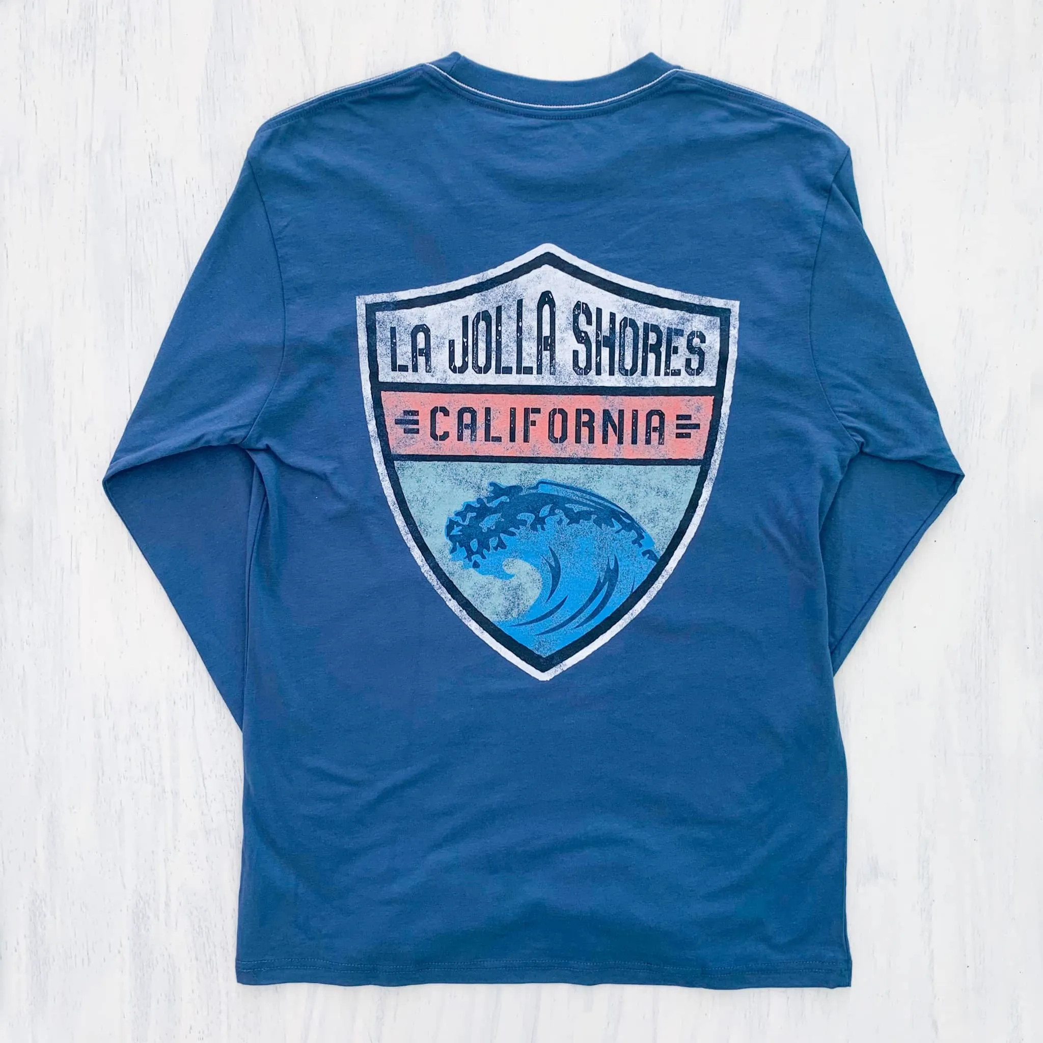 LONGSLEEVE T-SHIRT with LA JOLLA CALIFORNIA  (blue)