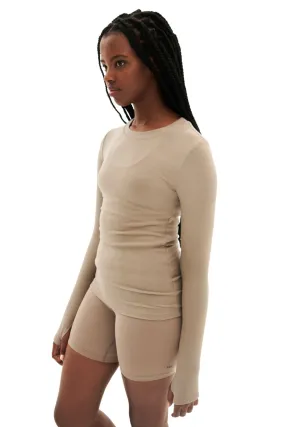 Louise Rib Long Sleeve, Latte