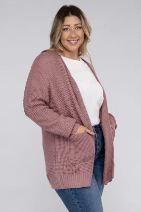 *Low Gauge Waffle Open Cardigan Sweater - Lovelier