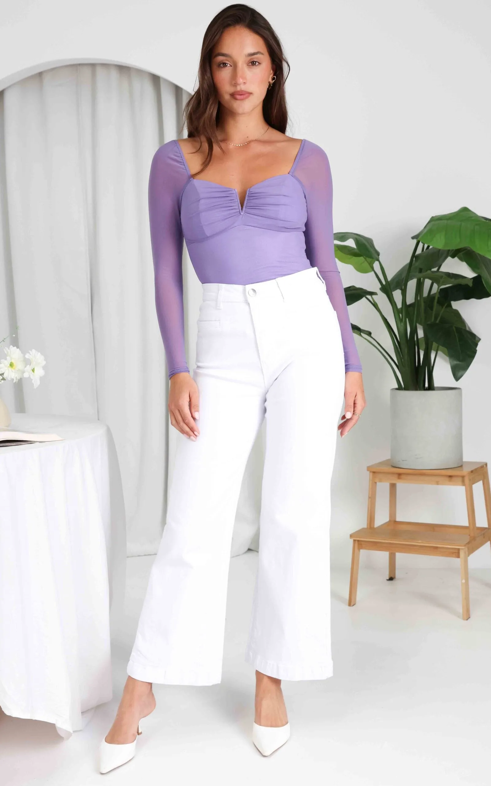 Madison Mesh Bodysuit - Dusty Lilac