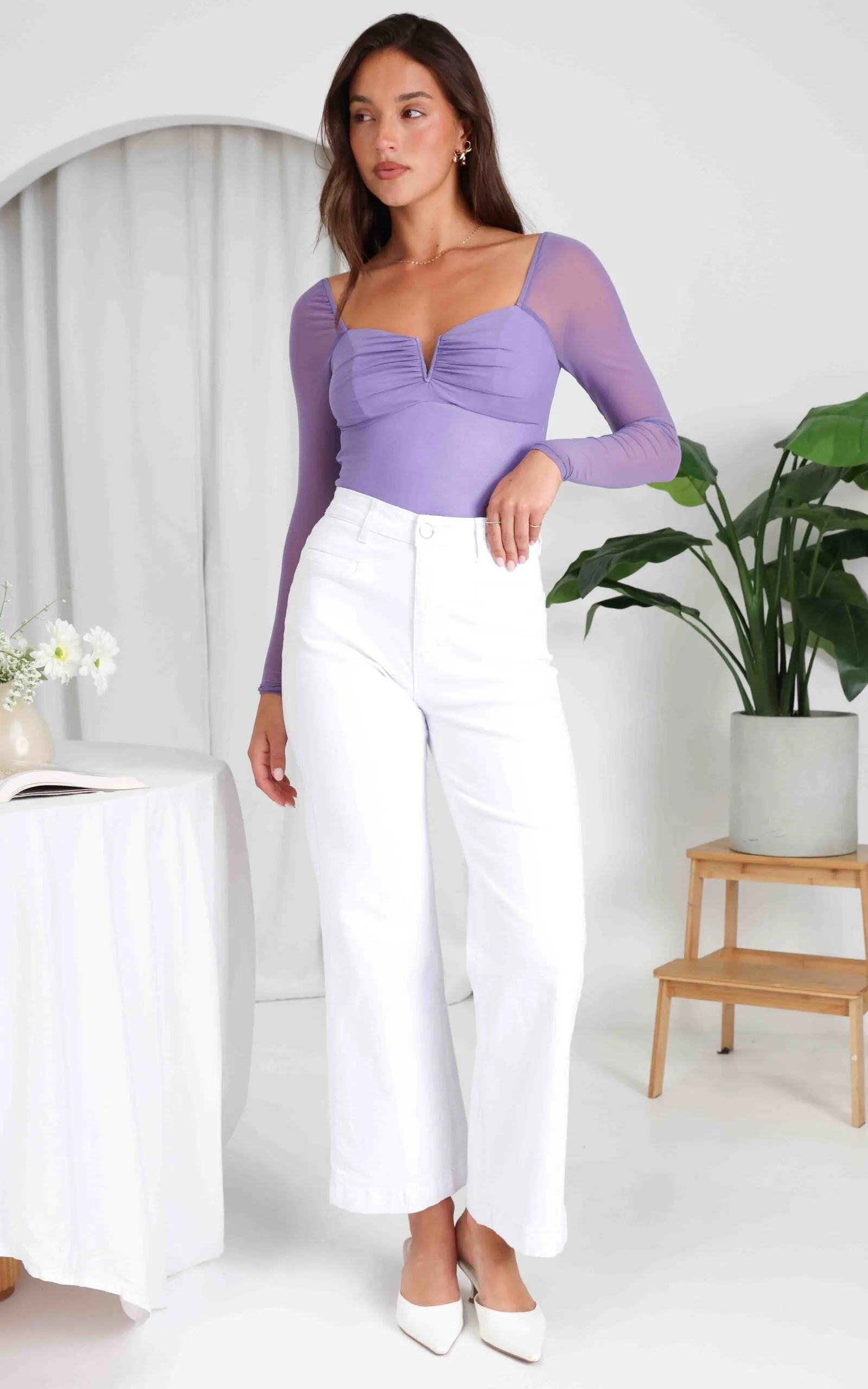 Madison Mesh Bodysuit - Dusty Lilac