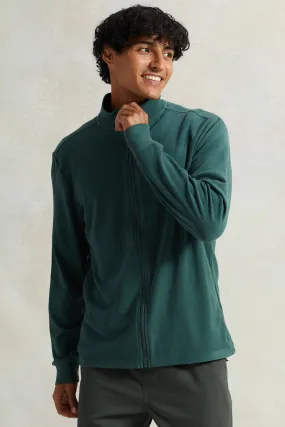 Men Green Solid Sweatshirt