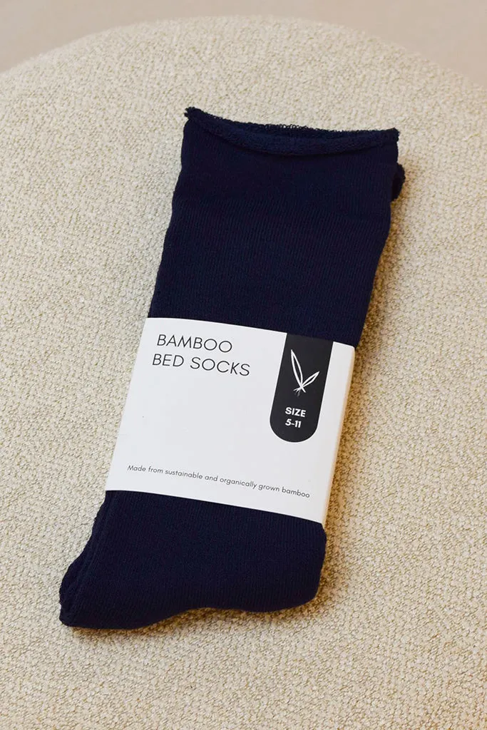 Men's Bamboo Bed Socks - Navy