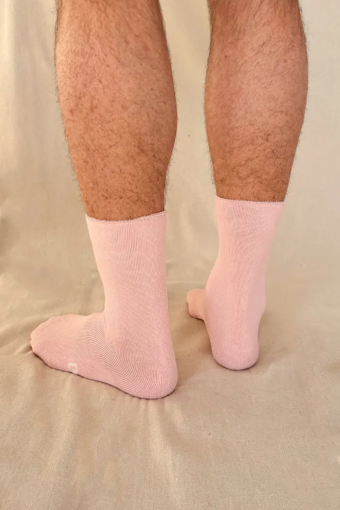 Men's Bamboo Bed Socks - Pink