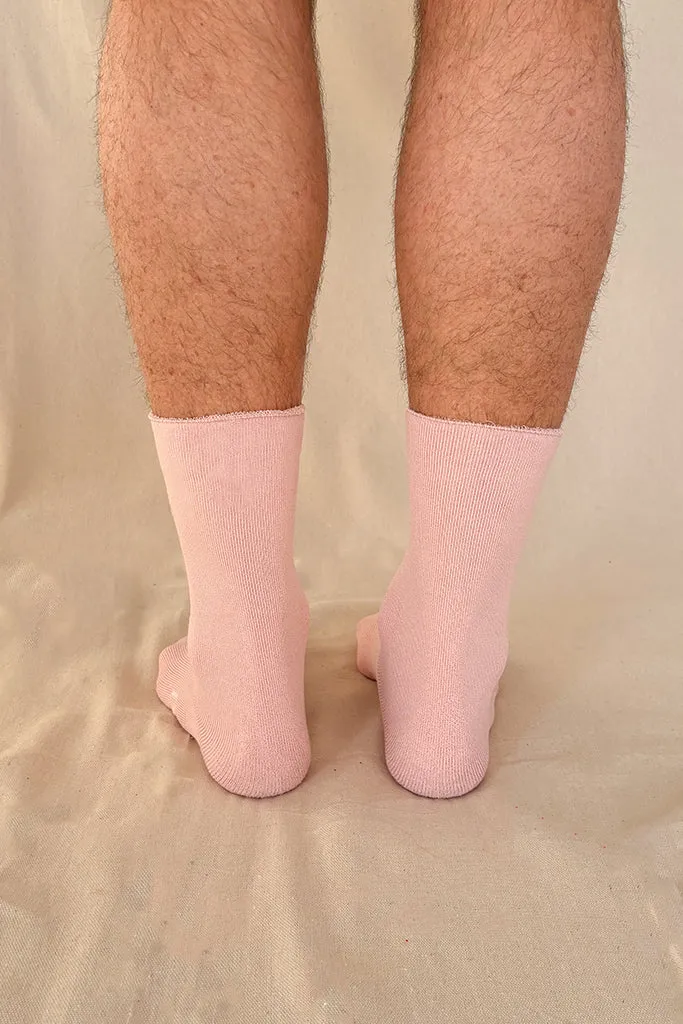 Men's Bamboo Bed Socks - Pink