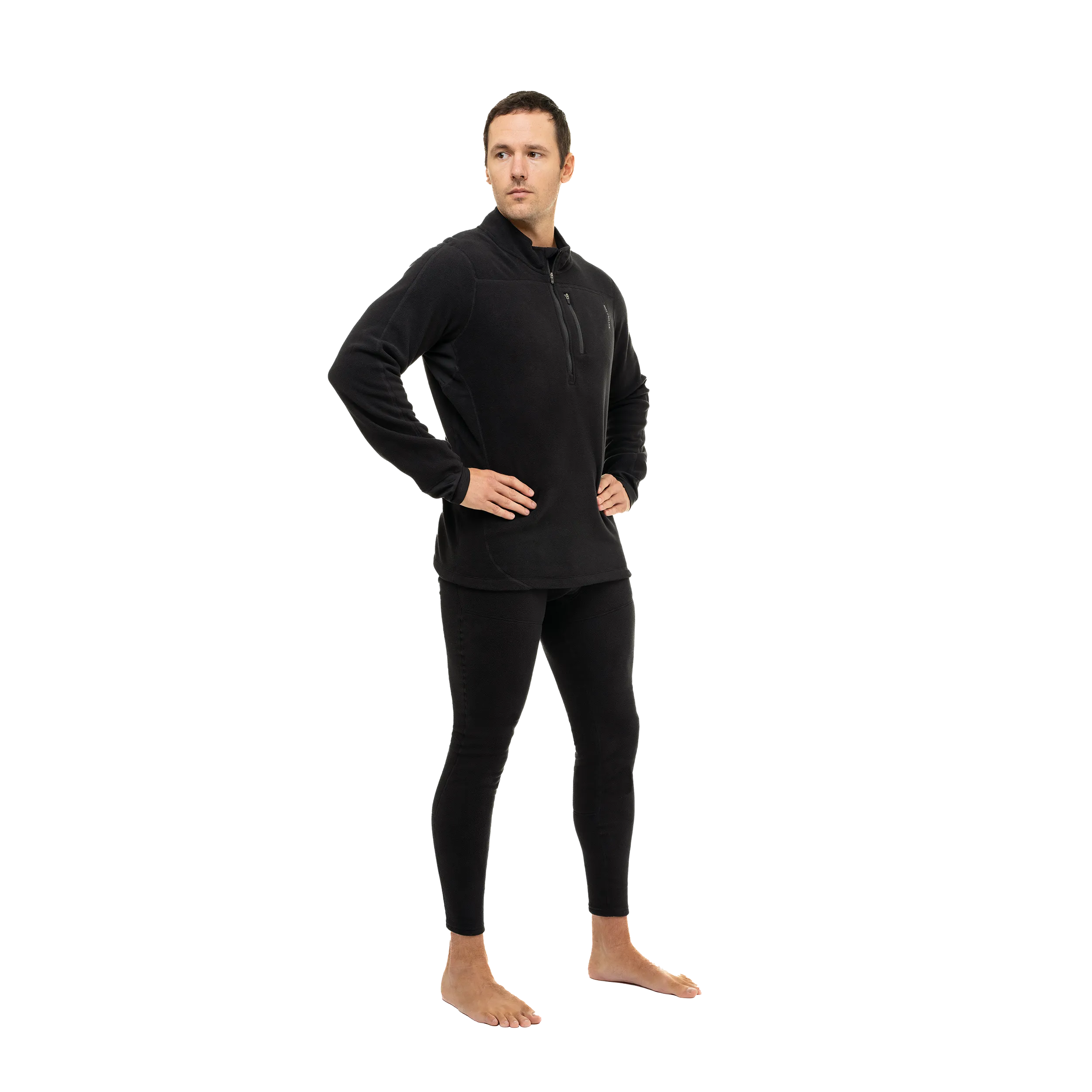 Men's La Montaña Fleece Zip T - Black/Black