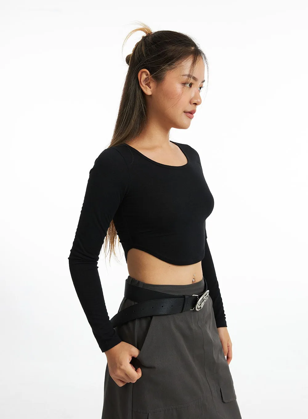 Metro Modern Bare-Midriff Top CO318