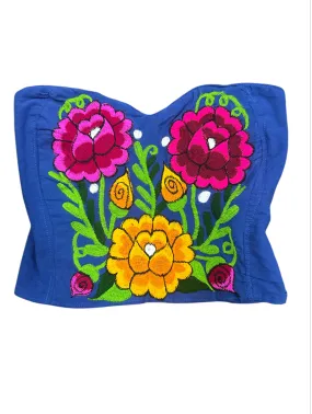 Mexican Royal Blue Corset Top