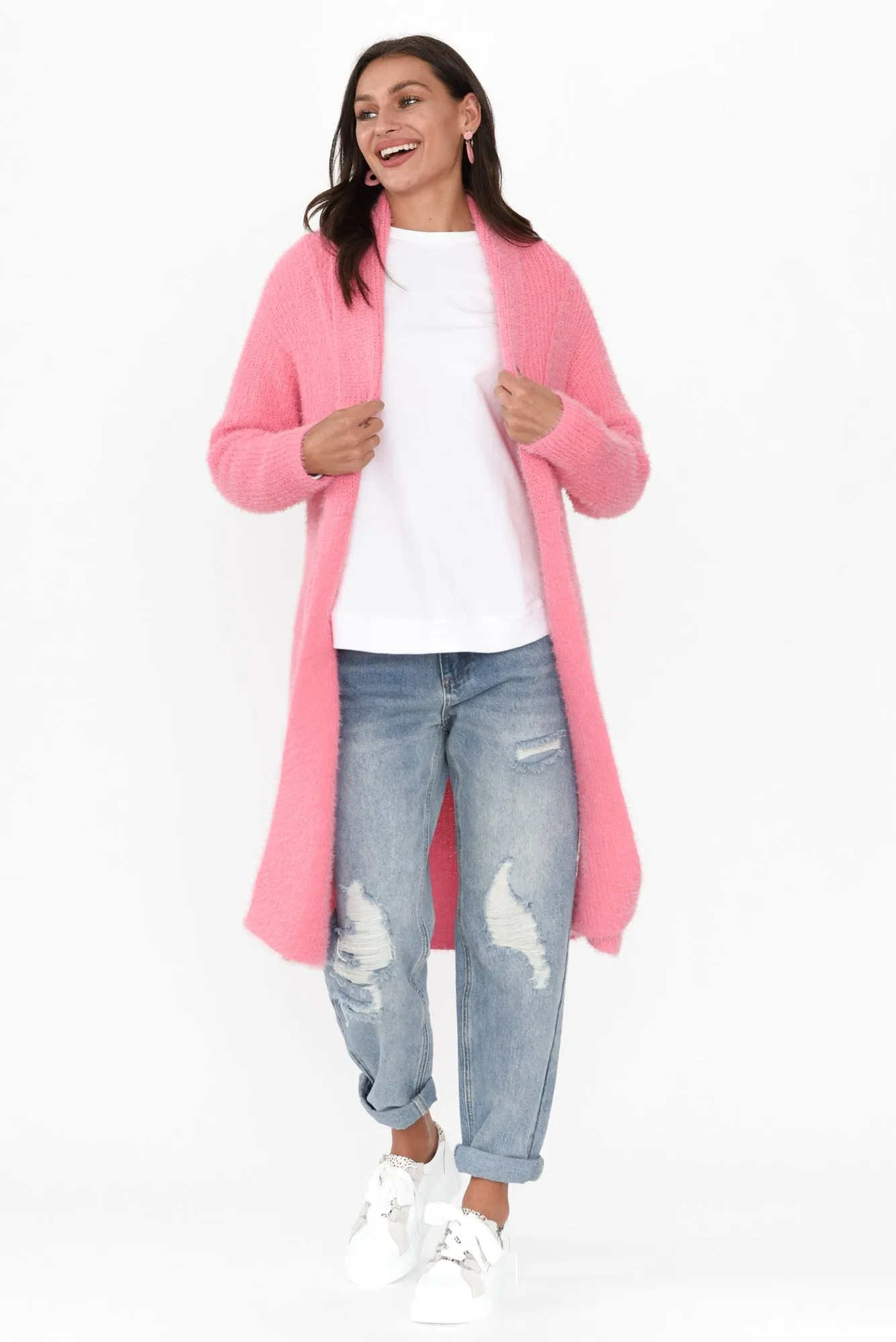 Mia Candy Pink Long Cardigan