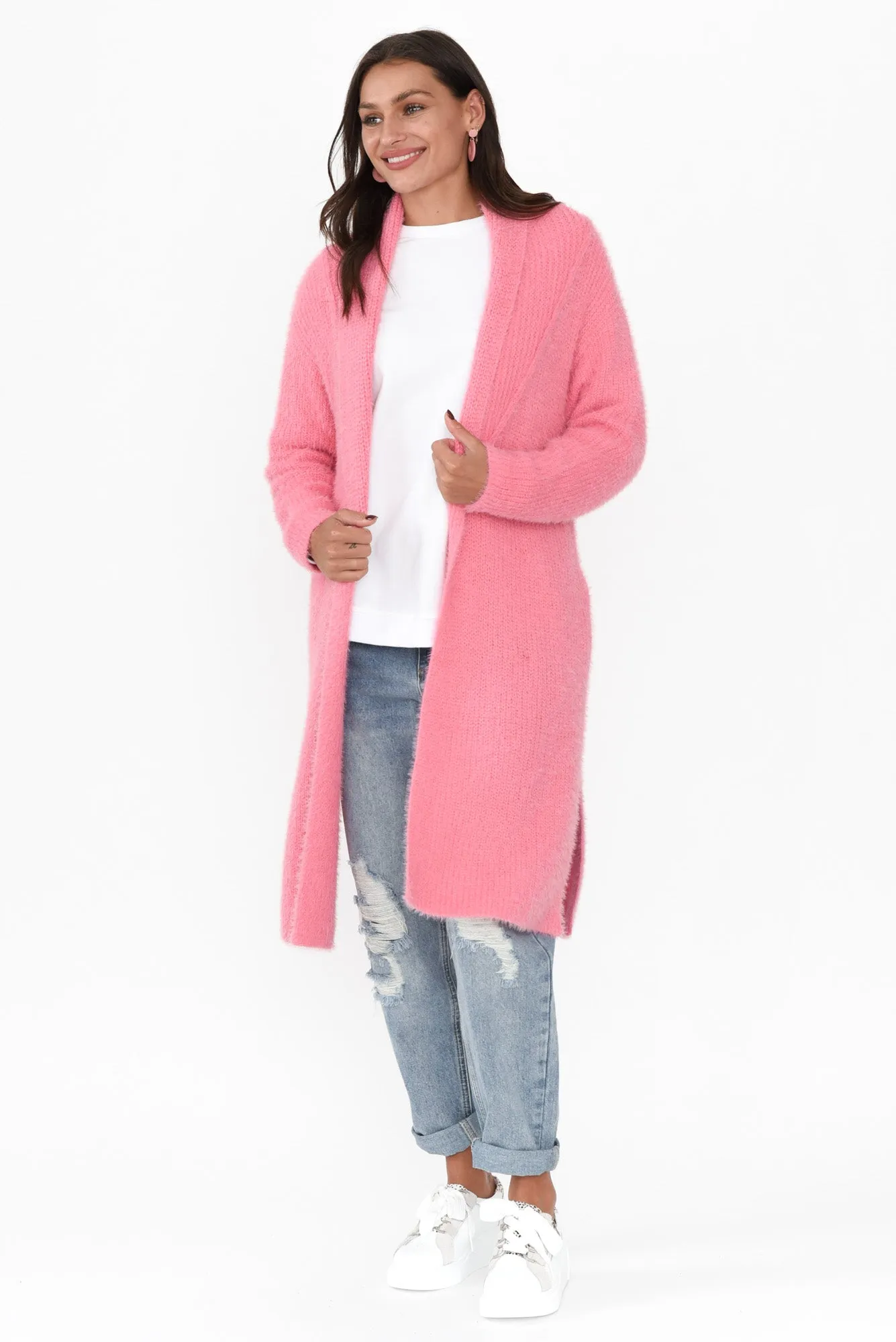 Mia Candy Pink Long Cardigan