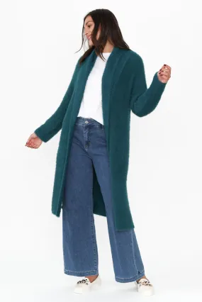 Mia Teal Long Cardigan