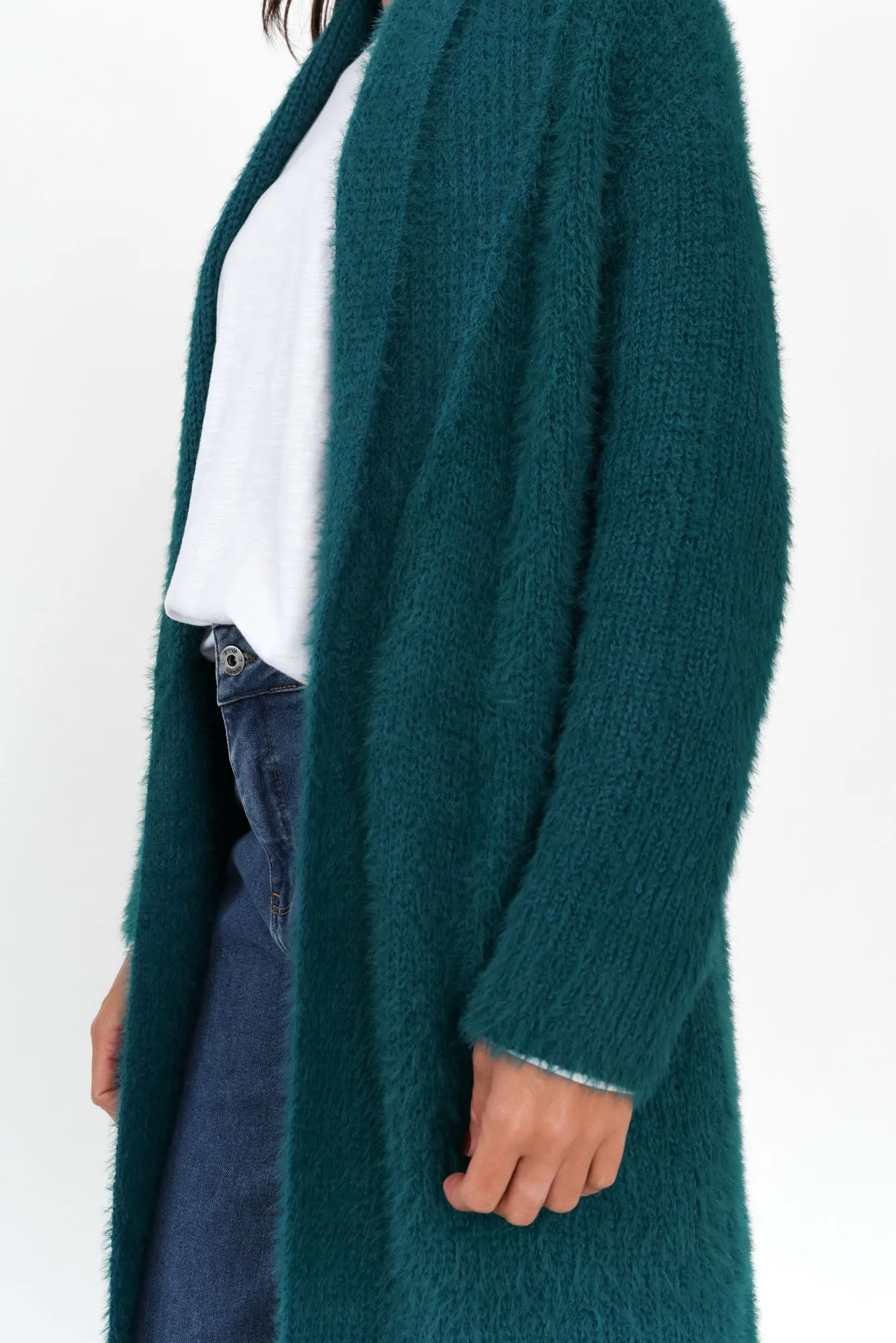 Mia Teal Long Cardigan