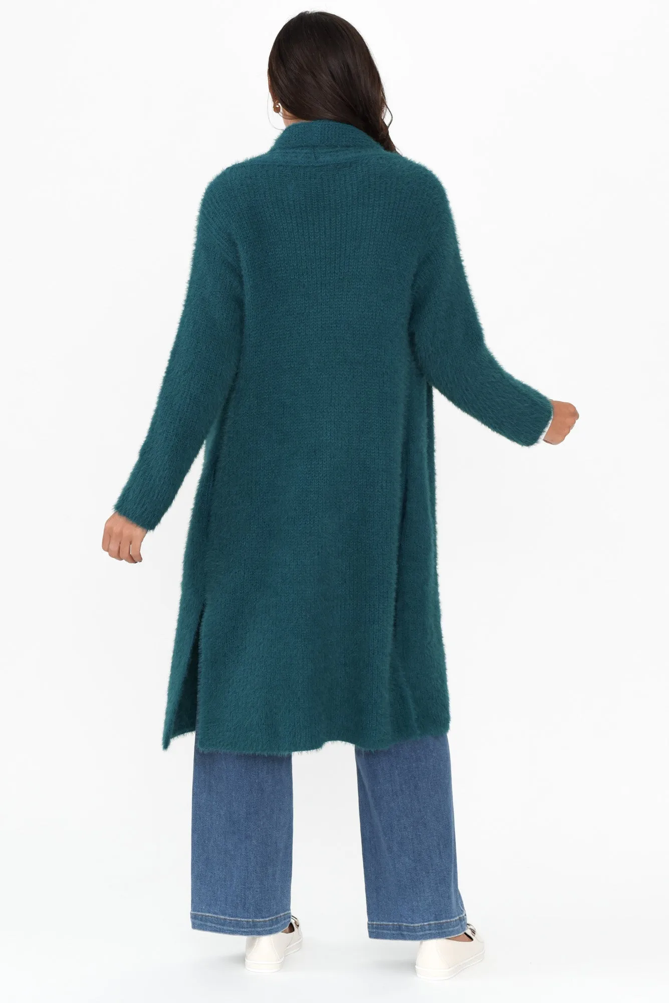 Mia Teal Long Cardigan