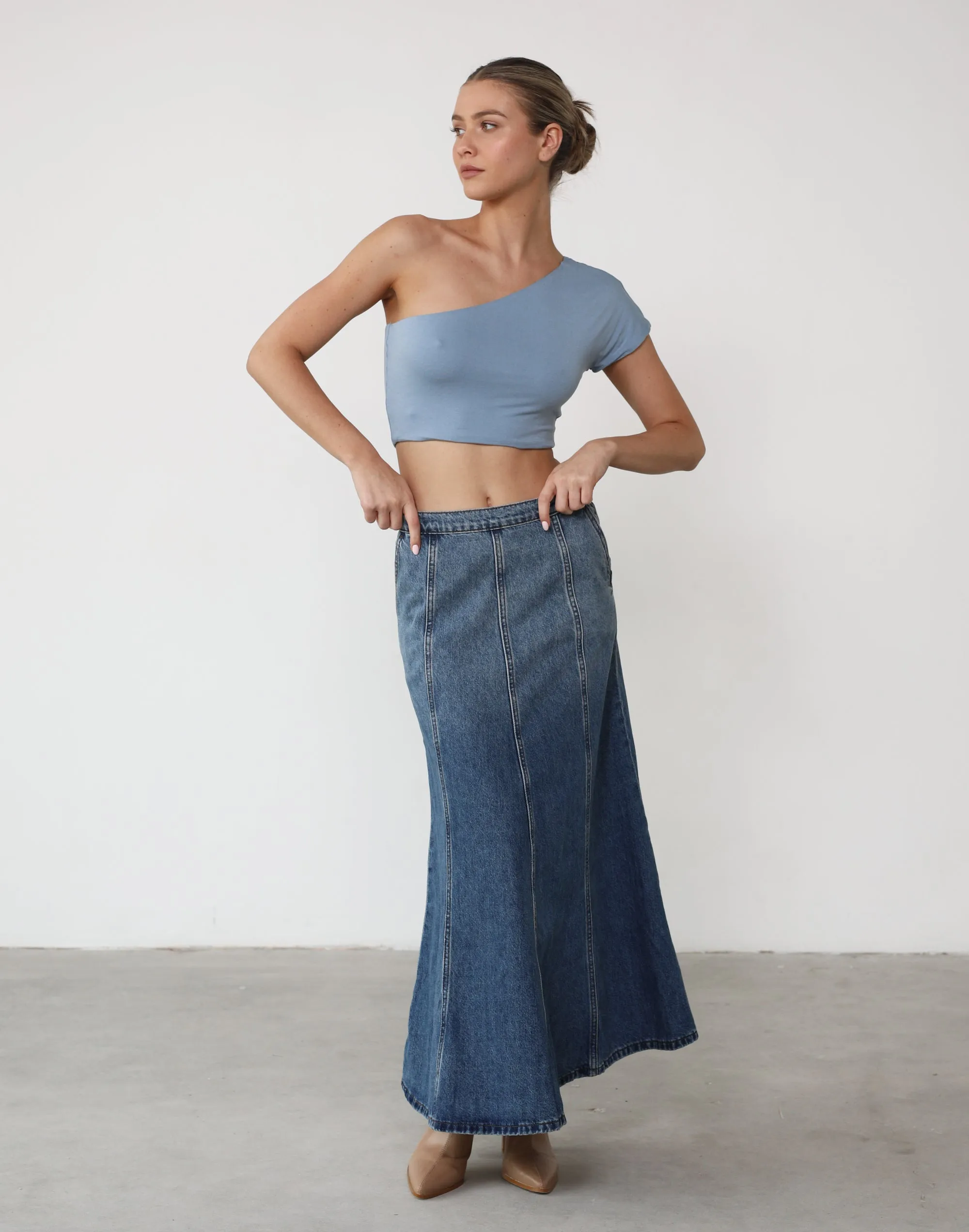 Mira Crop Top (Steel Blue)