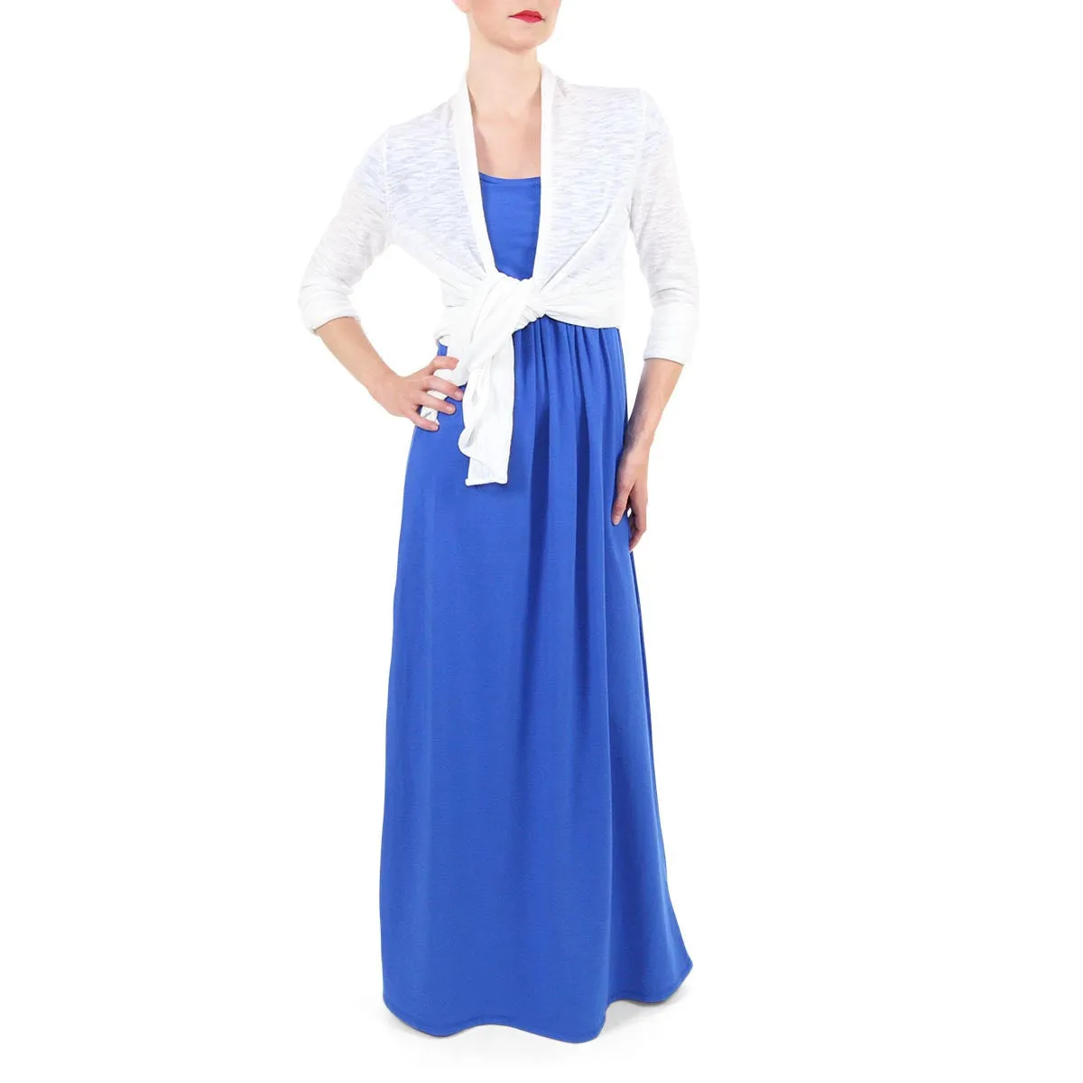 Must Have U-Neck Maxi Dress in Cobalt Blue