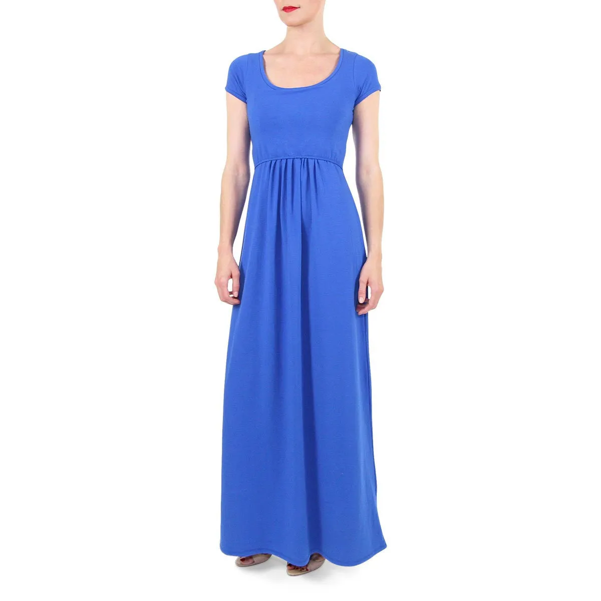 Must Have U-Neck Maxi Dress in Cobalt Blue