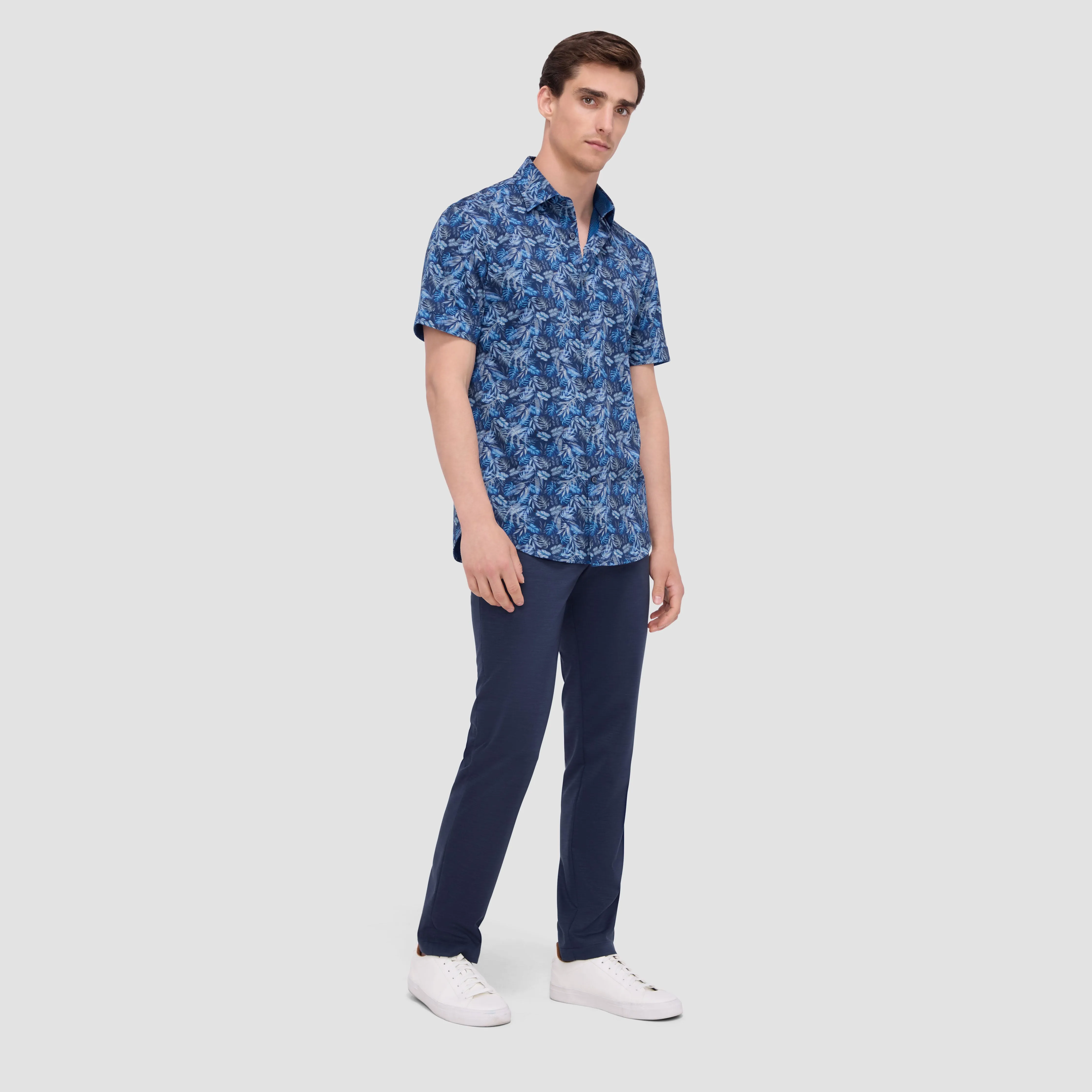 Myron Double Sided Leaf Print/Chevron OoohCotton Shirt