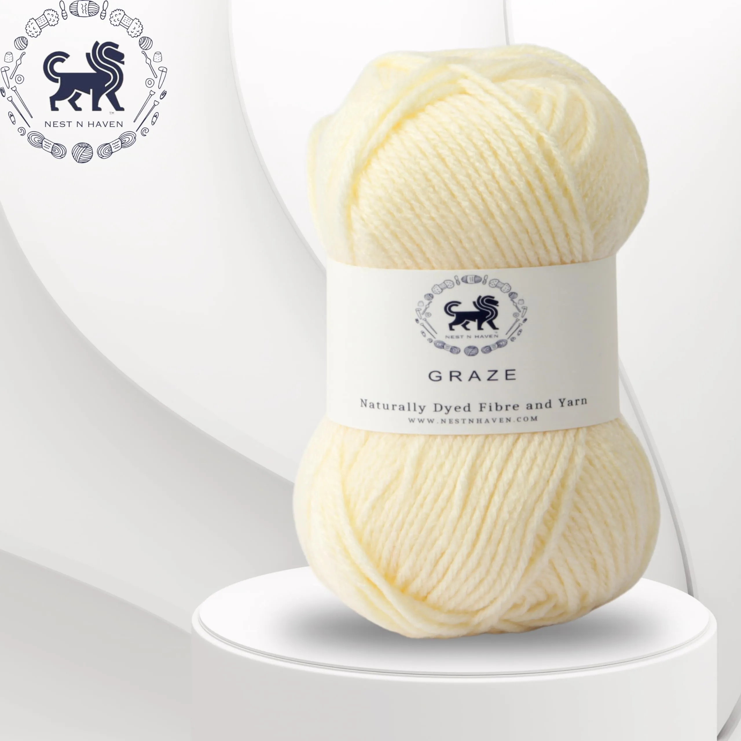 Nestnhaven Acrowools Graze Hand Knitting and Crochet Yarn. Pack of 1 Ball - 100gms. Shade no - NNHG002 (Off White)