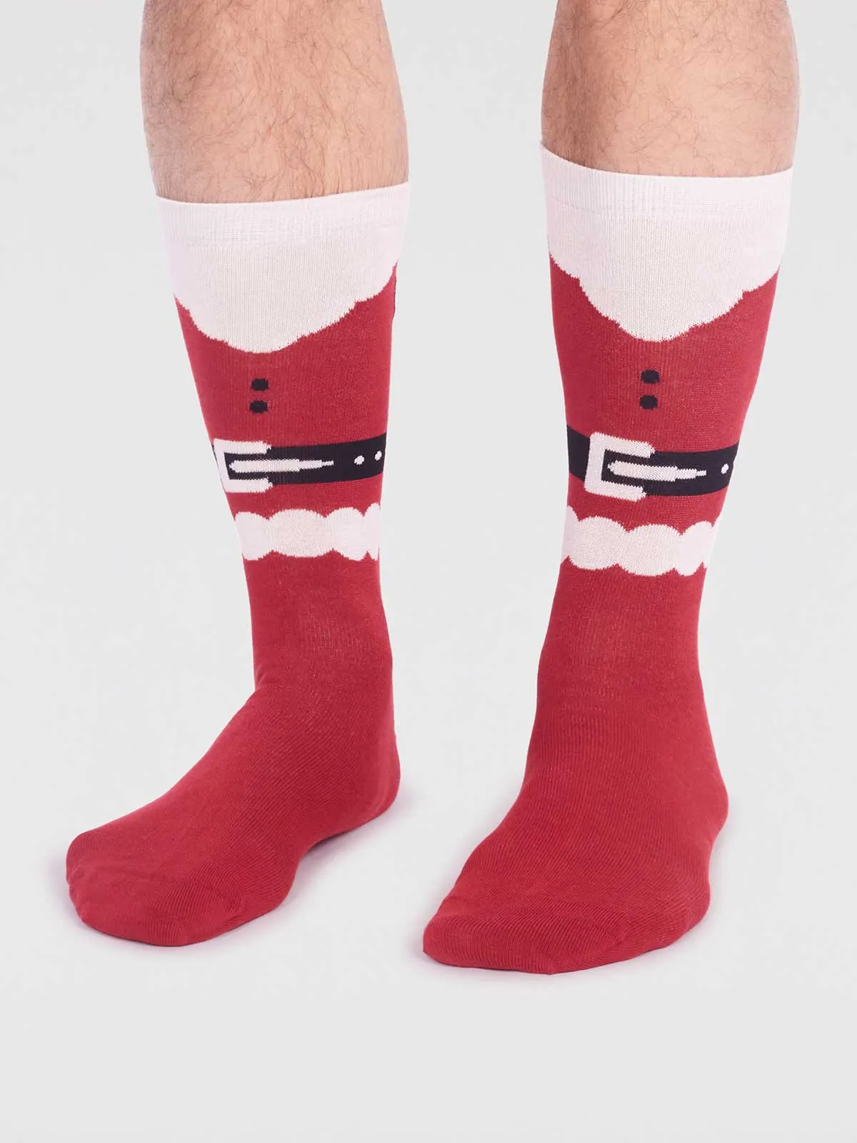 Nicholas Organic Cotton Christmas Jumper Socks In A Bag - Bright Red