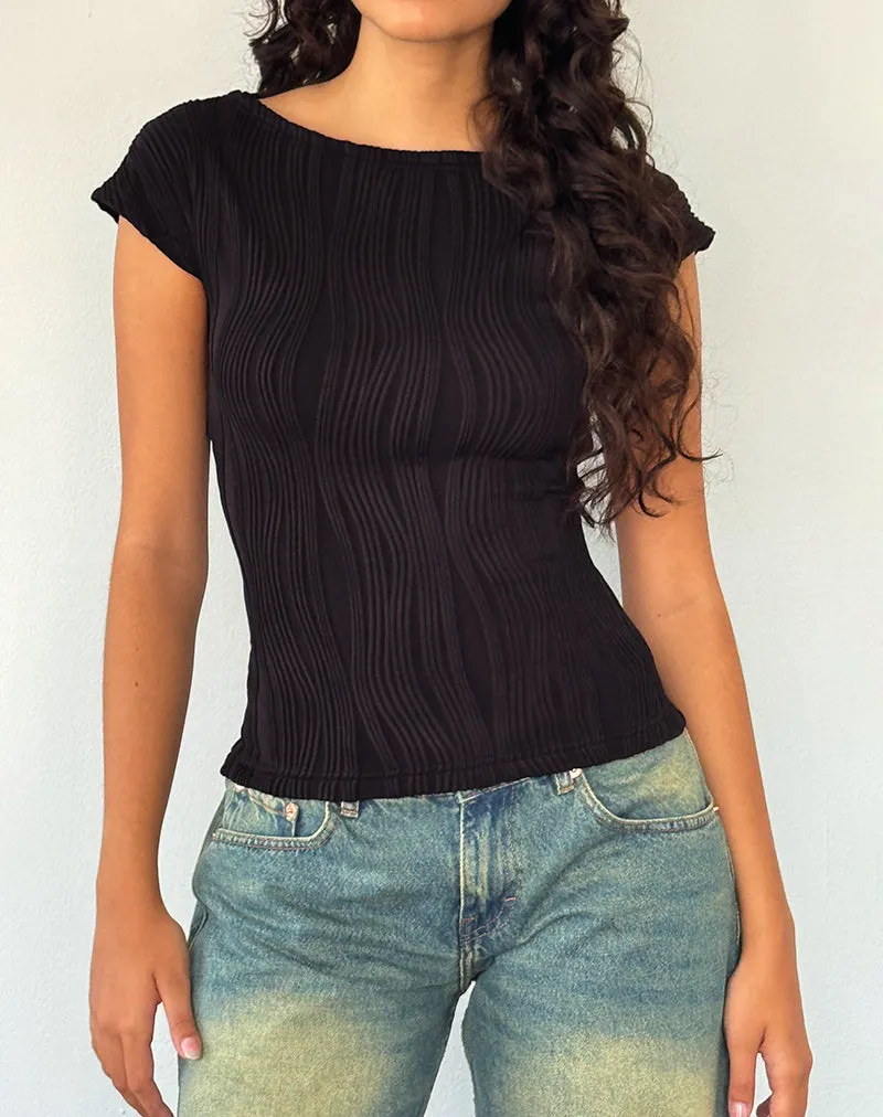 Nova Top in Crinkle Black