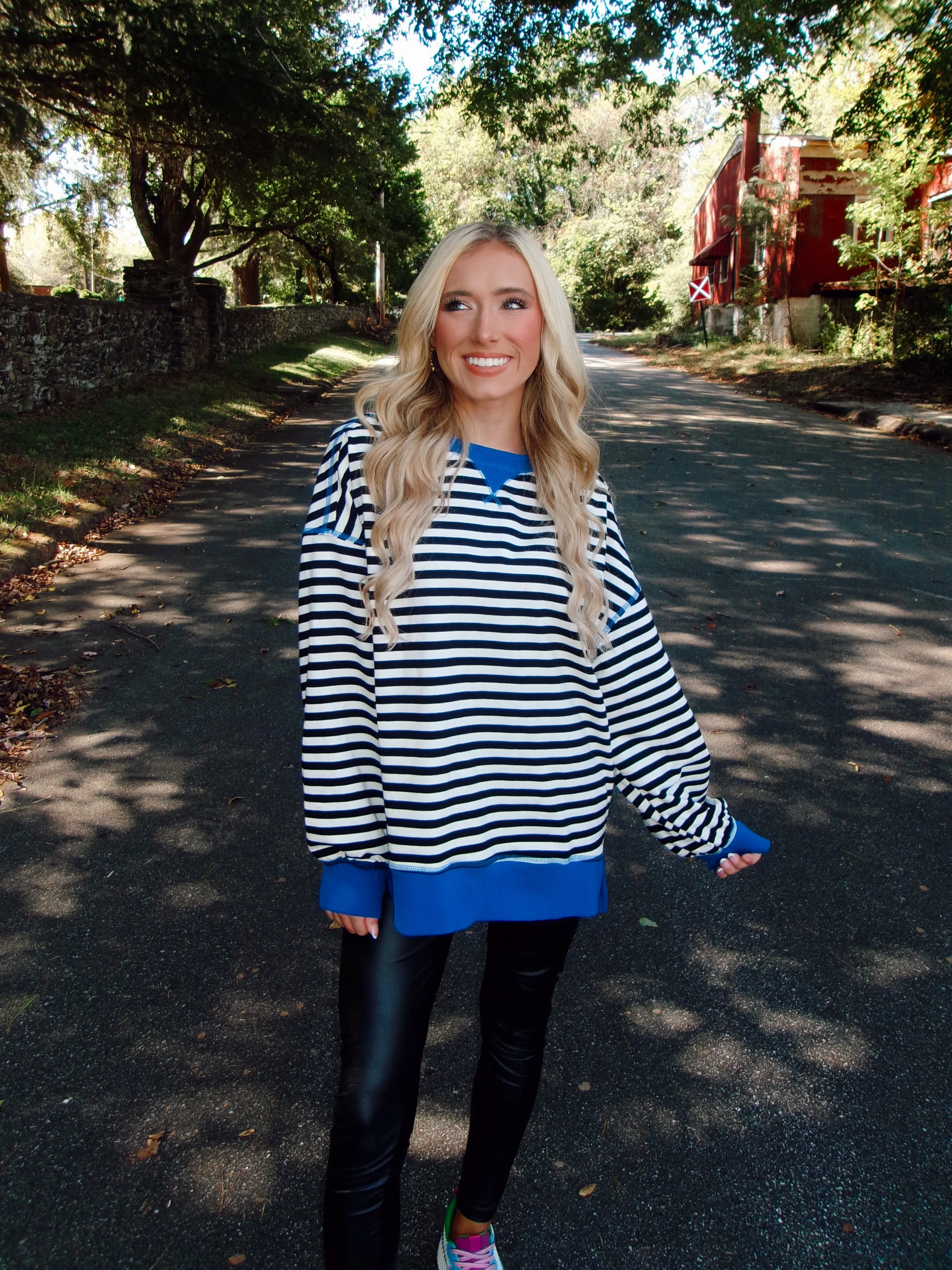 Off Balance Striped Top