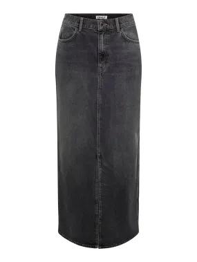 Onlcilla Long Slit Skirt Dnm Noos - Black Denim