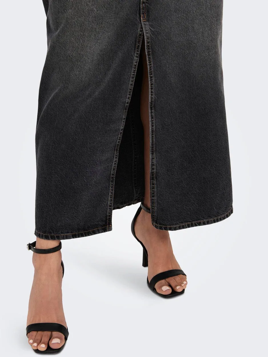 Onlcilla Long Slit Skirt Dnm Noos - Black Denim