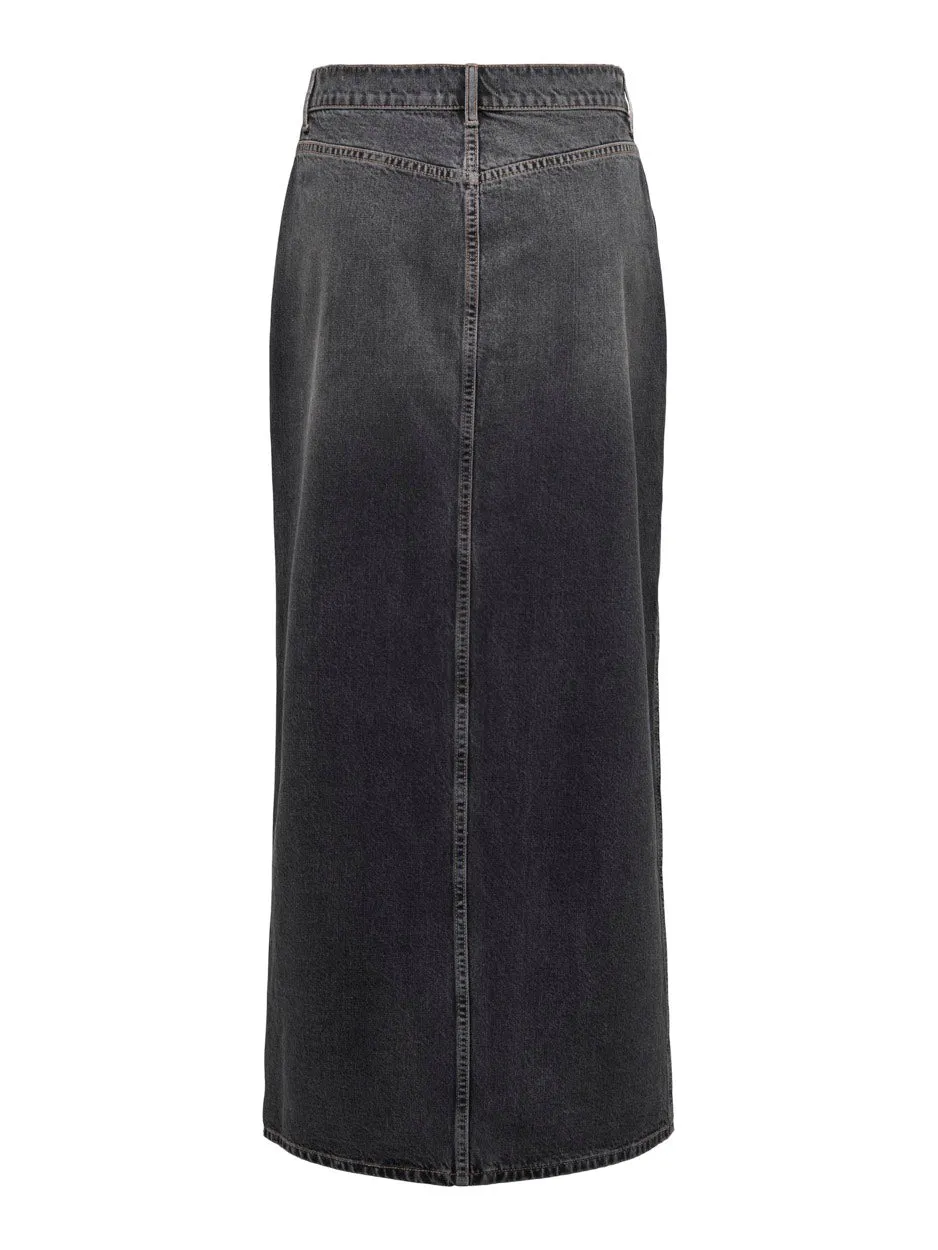 Onlcilla Long Slit Skirt Dnm Noos - Black Denim