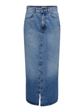 Onlcilla Long Slit Skirt Dnm Noos - Blue Denim