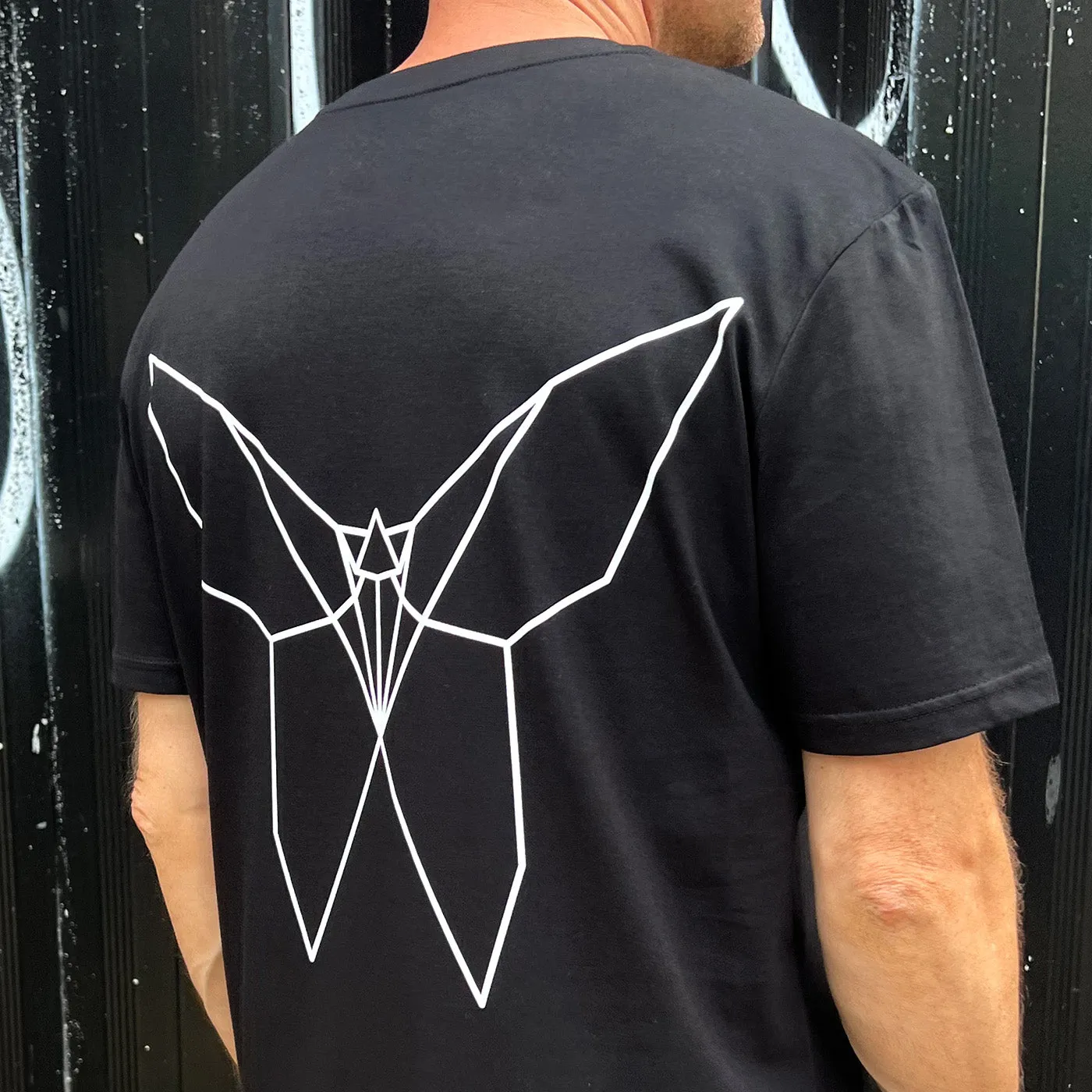 Origami Butterfly Back Print - Tshirt - Black