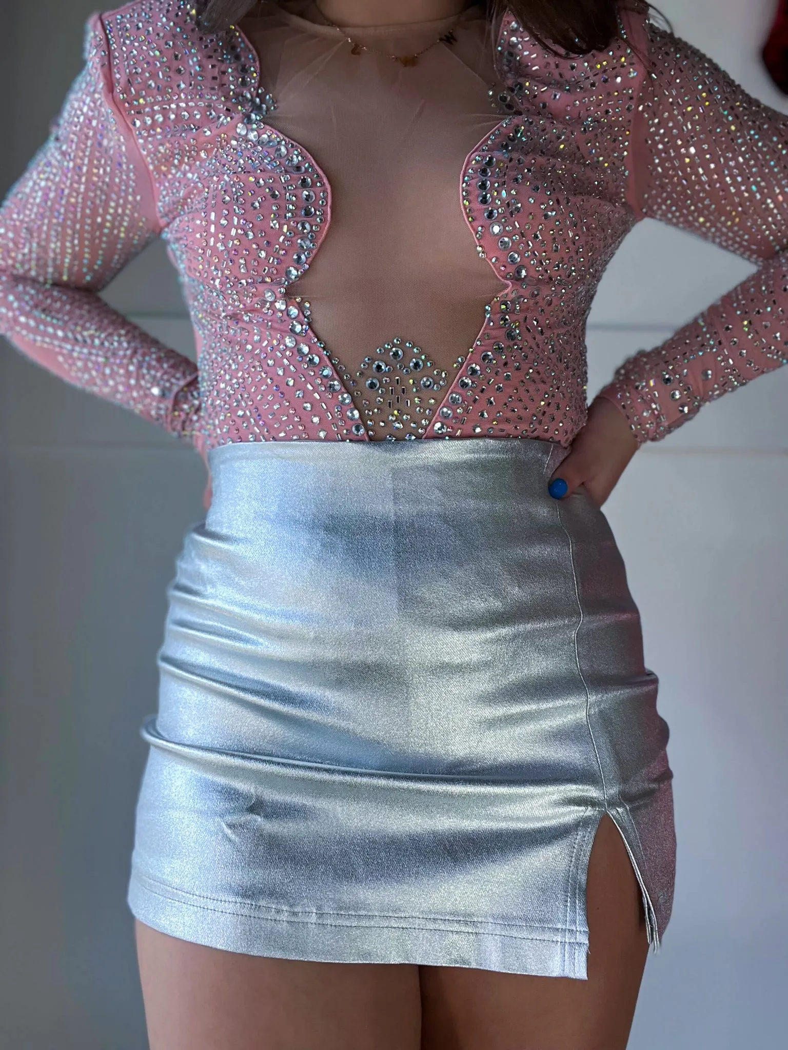 Over You Rhinestone Bodysuit