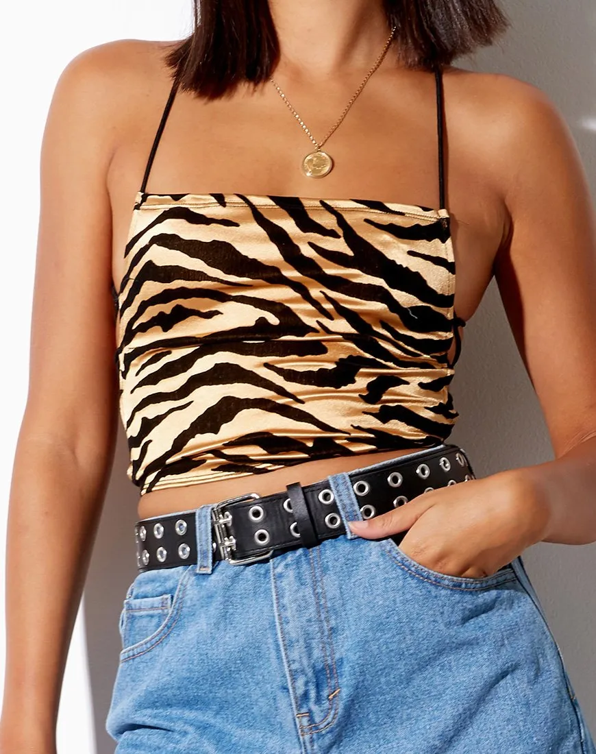 Ozka Crop Top in Tiger Gold