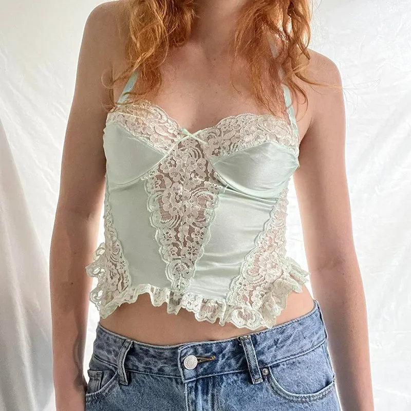 Penny Lace Halterneck Crop Top