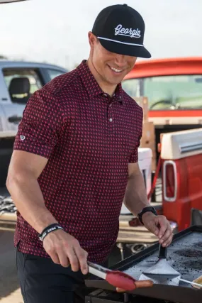 Performance Polo- Texas Red and Black