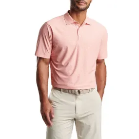 Peter Millar Quadratic Performance Mesh Polo Golf Shirt - Grapefruit