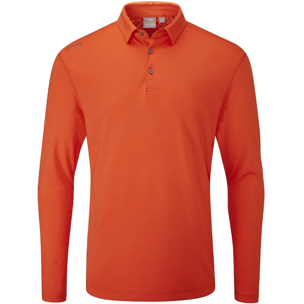 Ping Elemental Long Sleeved Polo Shirt - Flame