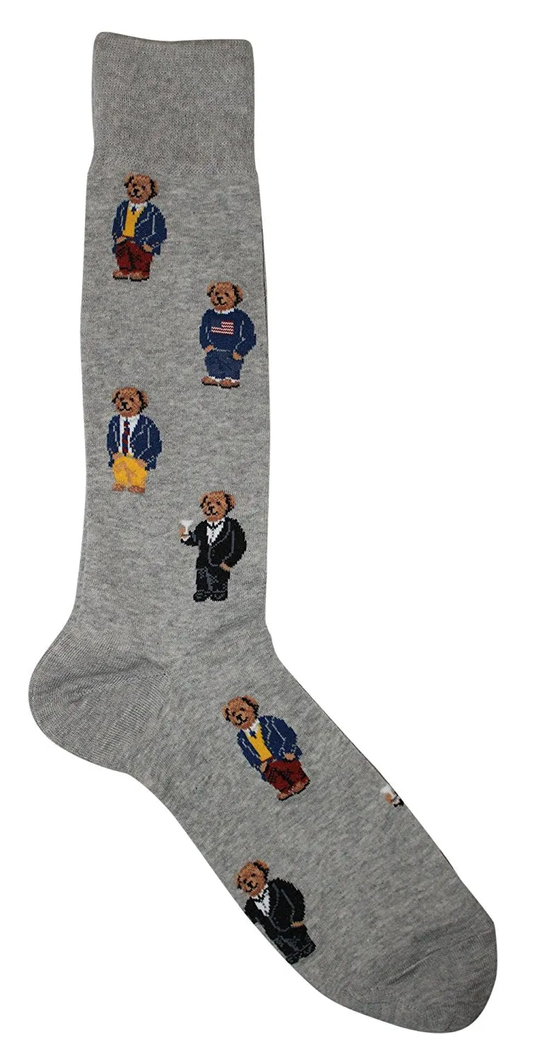 Polo Ralph Lauren Men's 2-Pack Assorted Polo Bear Solid Dress Sock