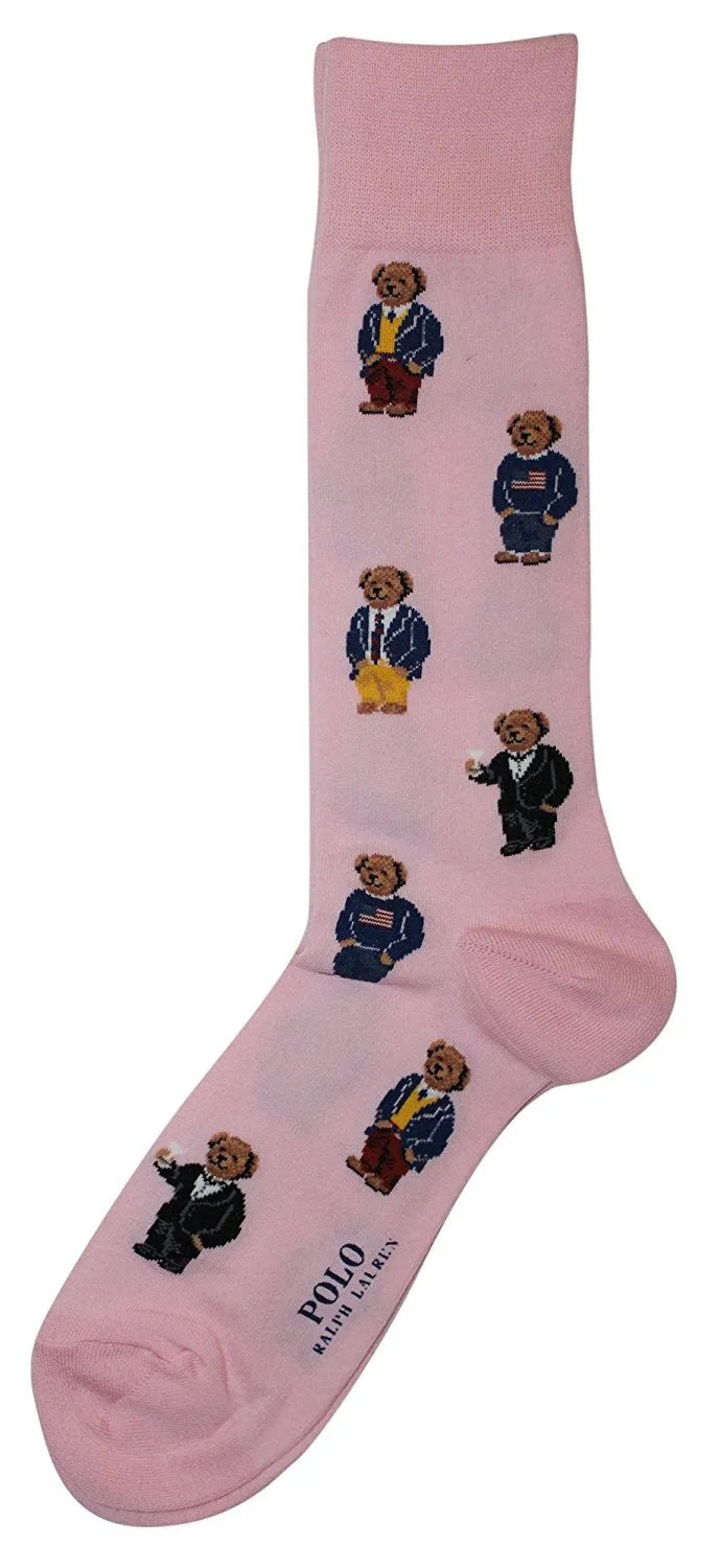 Polo Ralph Lauren Men's 2-Pack Assorted Polo Bear Solid Dress Sock