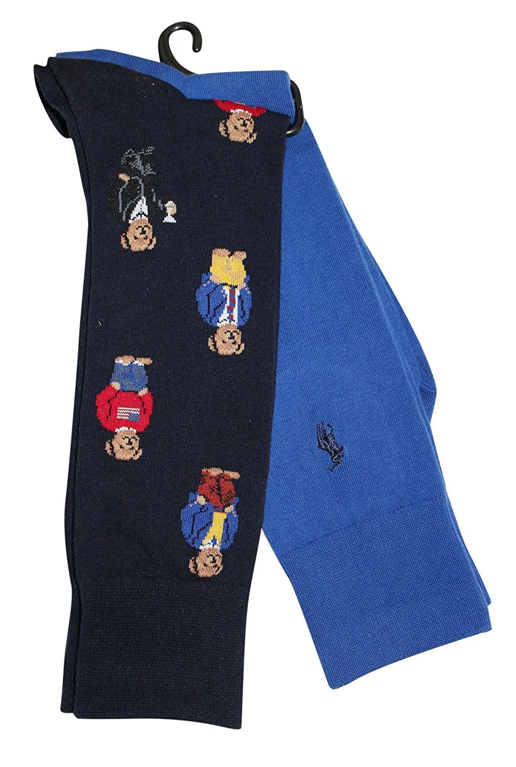 Polo Ralph Lauren Men's 2-Pack Assorted Polo Bear Solid Dress Sock