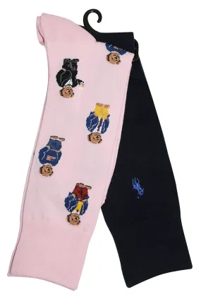 Polo Ralph Lauren Men's 2-Pack Assorted Polo Bear Solid Dress Sock