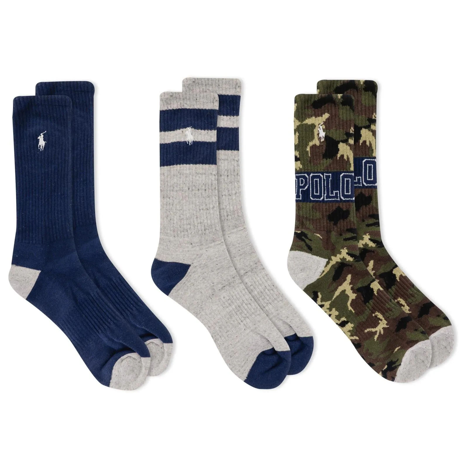 Polo Ralph Lauren Men's 3-Pack Full Camouflage Crew Socks