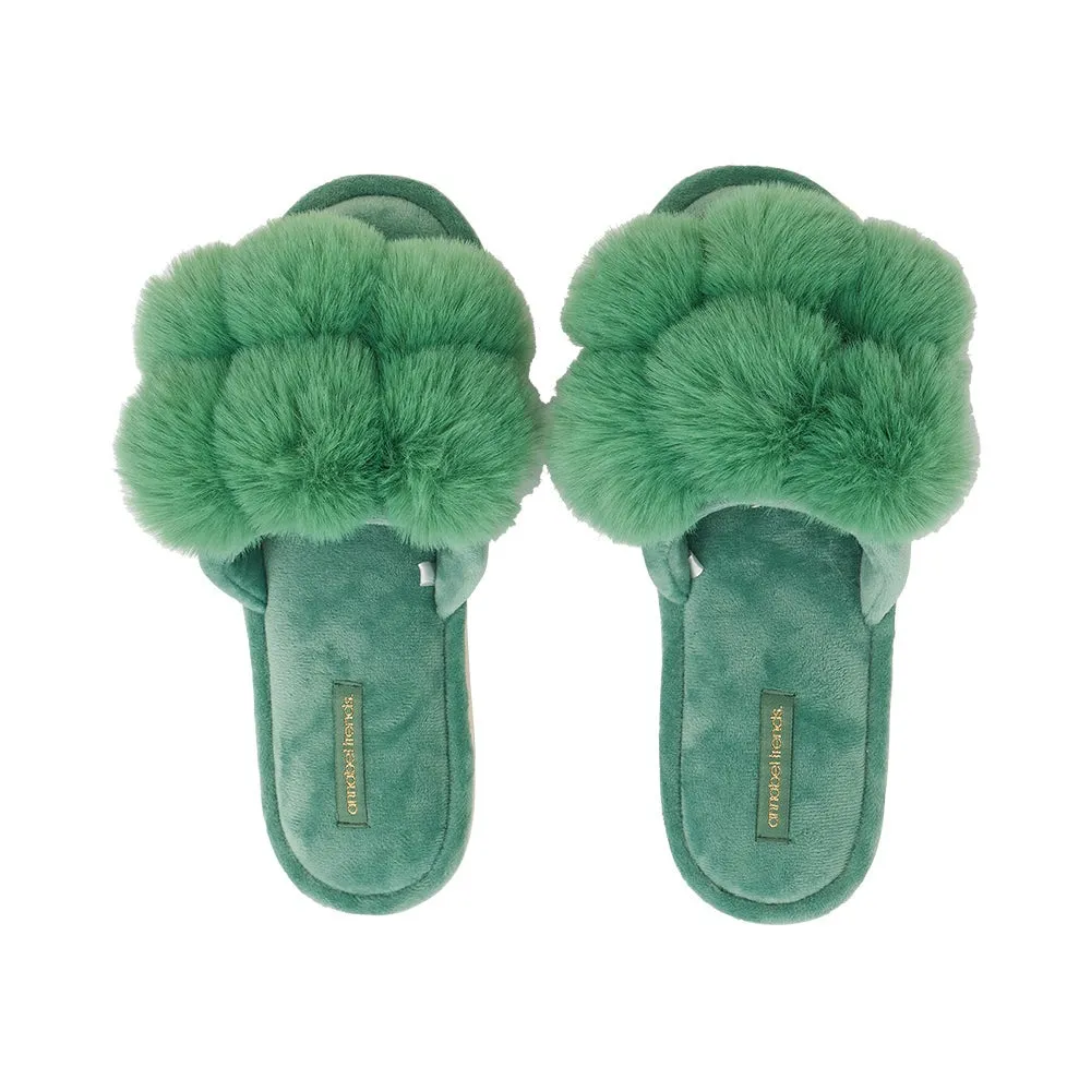 Pom Pom Slippers - Cosy Luxe - Spearmint