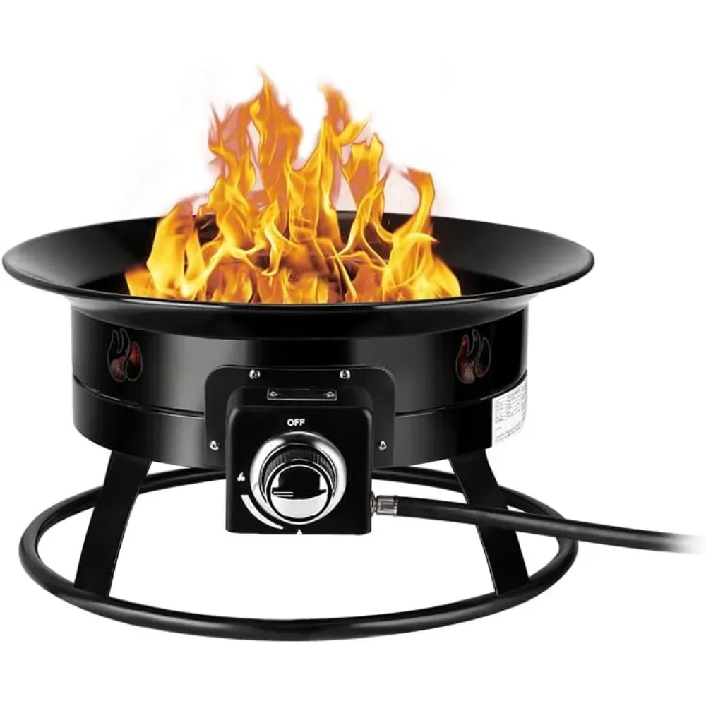 Portable Propane Fire Pit Outdoor Gas Fire Bowl for RV Camping Party