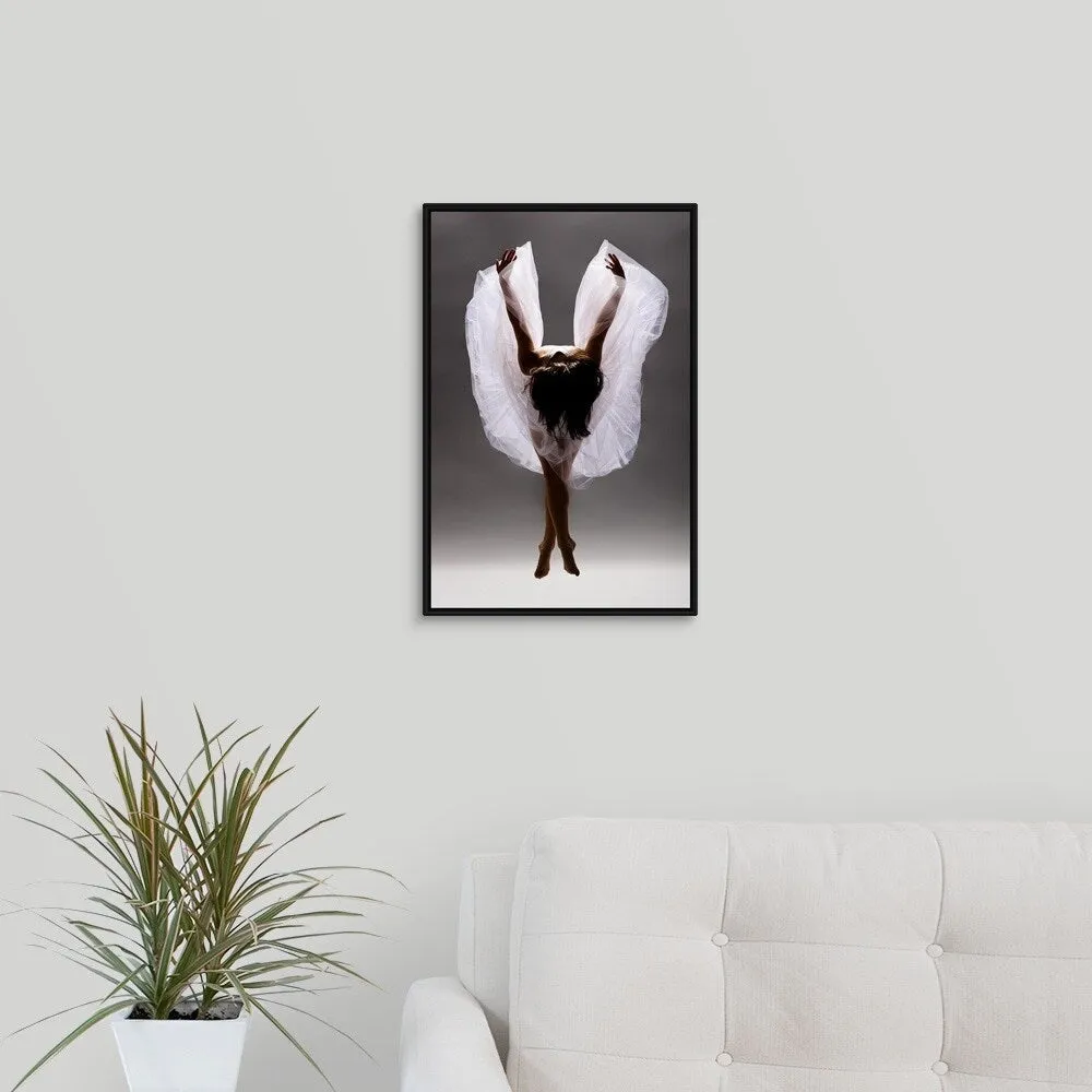 "Angel" Black Float Frame Canvas Art