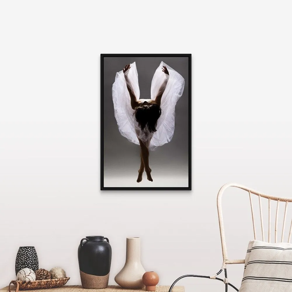 "Angel" Black Float Frame Canvas Art